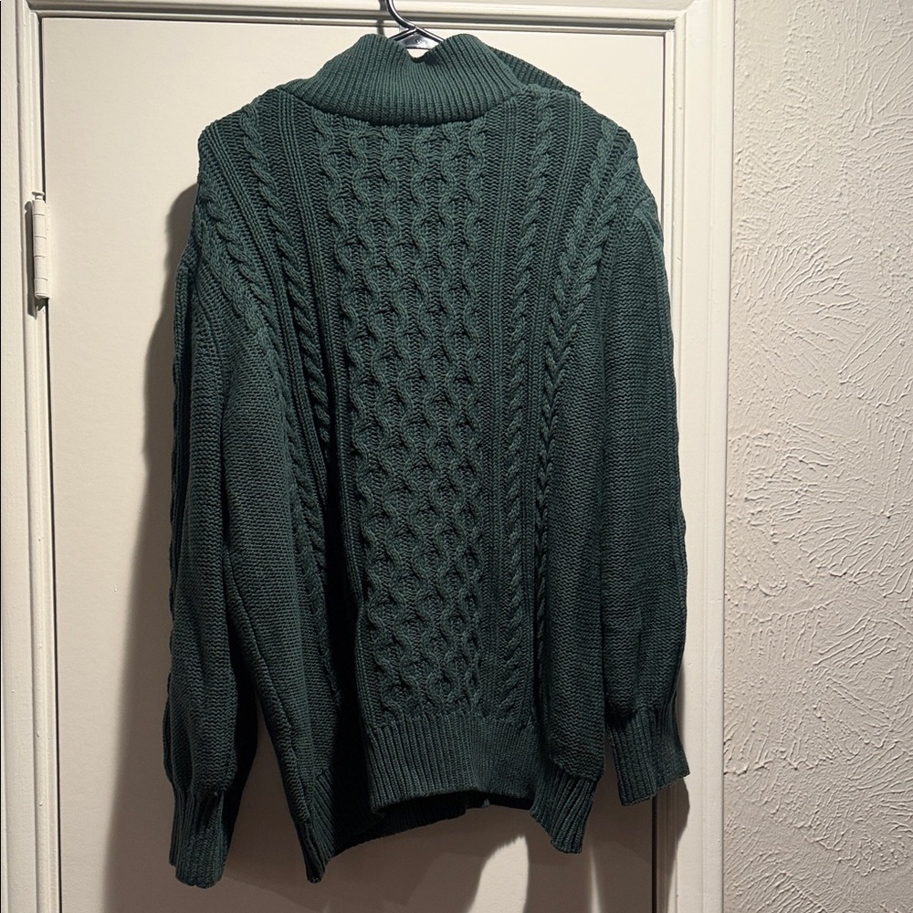 Free Assembly NWT Women's Green Cable Knit Sweater XXXL - Picture 3 of 4